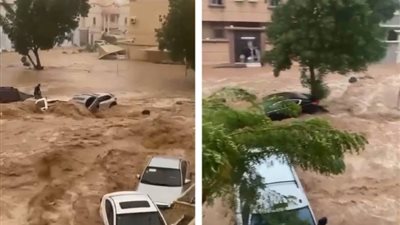 بالفيديو.. سيول غير مسبوقة تضرب مدينة جدة السعودية.. والضرر الأكبر للسيارات