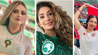 بتيشيرتات منتخباتهن، الفتيات العربيات جذبن الكاميرات بالمونديال