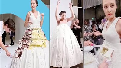 «دخل موسوعة جينيس» قصة فستان زفاف أثار الذهول ويمكن أكله