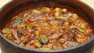 سفرة رمضان 2023| طريقة عمل طاجن البامية باللحمة الضاني