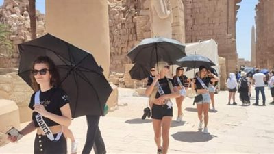ملكات جمال العالم في حضرة ملوك الفراعنة بمعبد الكرنك