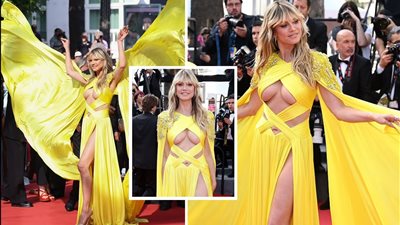 هايدي كلوم تتعرض لموقف محرج بسبب فستانها العاري في مهرجان كان 