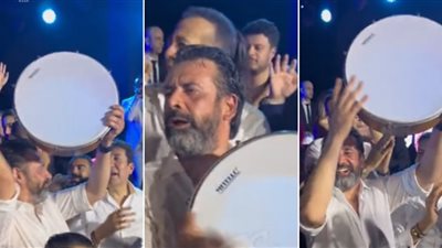 كريم عبد العزيز يرقص بالدف في زفاف ابن ماجد الكدواني (فيديو)