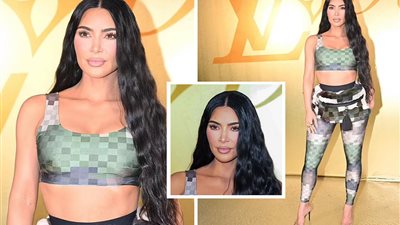 كيم كارداشيان تتألق في عرض أزياء لويس فيتون للرجال في باريس 