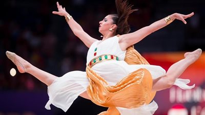 ملابس حبيبة مرزوق لاعبة الجمباز تثير الجدل ببطولة العالم وانتشار فيديوهات للعرض المثير 