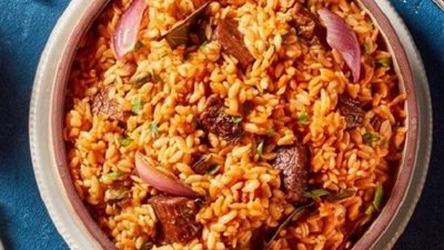 طريقة عمل طاجن لسان العصفور باللحمة في المنزل