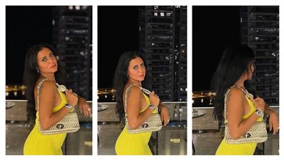 رانيا يوسف تبرز رشاقتها بالأصفر المثير (صور)