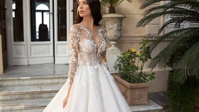 تشكيلة فساتين زفاف بأكمام دانتيل 2024