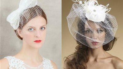 تشكيلة فساتين زفاف بالطرح القصيرة 2024