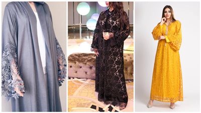 تشكيلة عبايات استقبال مطرزة بالدانتيل (صور)