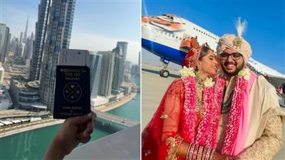 زفاف بالسماء | هنديان يعقدان قرانهما وسط السحاب في دبي