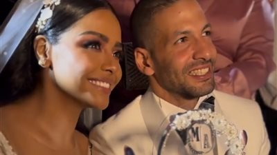 الصور الأولى من حفل زفاف سمراء الشاشة أسماء أبو اليزيد