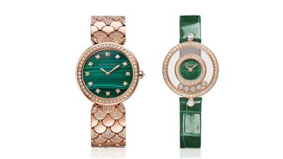 ساعات حريمي بسوار أخضر لإطلالة خاطفة موضة 2024 (صور)