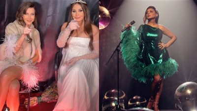أنغام ونانسي عجرم بنفس الفستان في ليلة نجمات العرب «سعره خرافي»