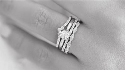 تشكيلة خواتم ذهب أبيض موضة 2024