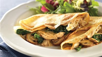 طريقة عمل الكريب بالدجاج والجبن مثل المطاعم