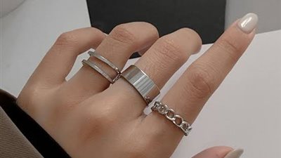 تشكيلة خواتم فضة عريضة موضة 2024 (صور) 