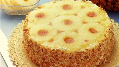 طريقة عمل كيكة الأناناس بجوز الهند