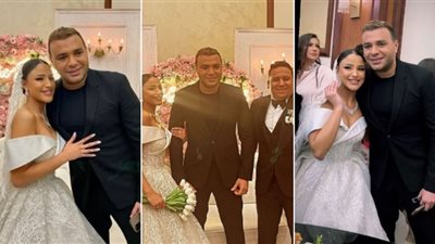 جمال شقيقة رامي صبري يخطف الأنظار في حفل زفافها (صور)