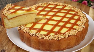 طريقة عمل كيكة الفانيلا بصوص الكراميل