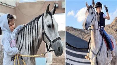 جود العوفي.. أصغر فارسة سعودية تذهب إلى المدرسة على ظهر الحصان 