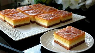 طريقة عمل البسبوسة بالكراميل الشهية