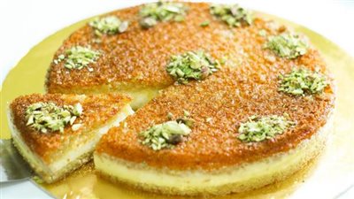  طريقة عمل البسبوسة بالقشطة وجوز الهند