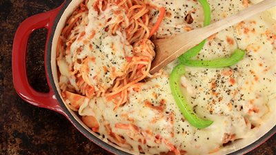 طريقة عمل المكرونة الإسباجتي في الفرن