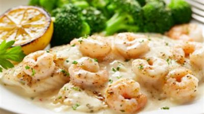 طريقة عمل الجمبري بصوص الكريمة