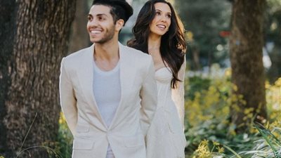 خطوبة مينا مسعود على الممثلة الهندية إيملي شاه  (صور)