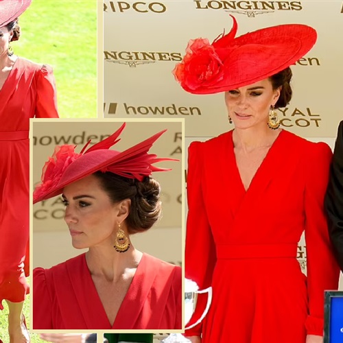 Kate Middleton shines in red at 2023 Royal Ascot Race Hats and Horses